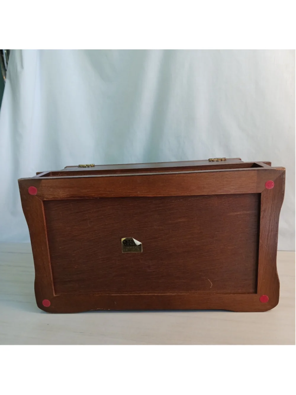 Vintage Wood Leather Men's Valet Jewelry Box Organizer London Leather 12x7x4